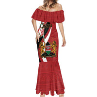 Custom Kenya Football Mermaid Dress Maasai Shield Coat Of Arms Style