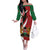 Custom Kenya Football Off The Shoulder Long Sleeve Dress Maasai Shield Coat Of Arms Style