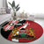 Custom Kenya Football Round Carpet Maasai Shield Coat Of Arms Style
