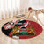Custom Kenya Football Round Carpet Maasai Shield Coat Of Arms Style