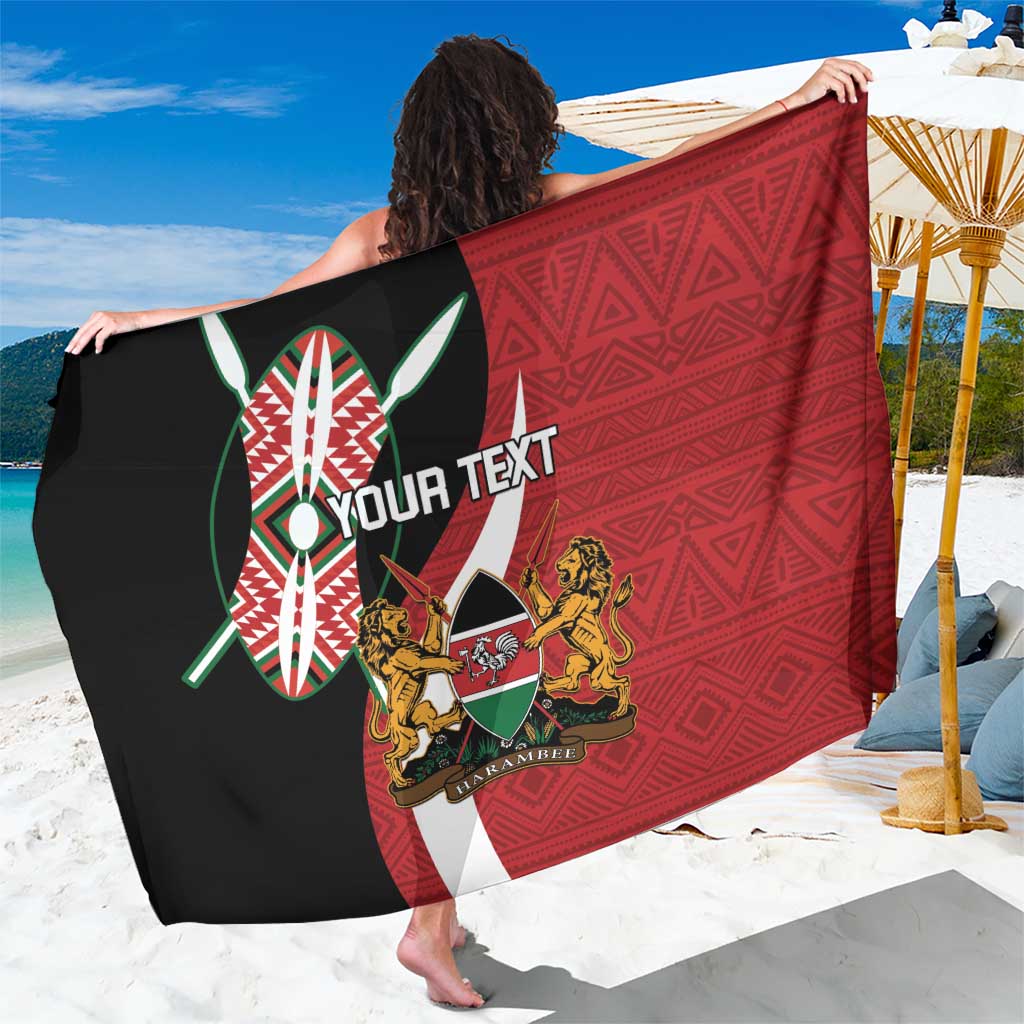 Custom Kenya Football Sarong Maasai Shield Coat Of Arms Style