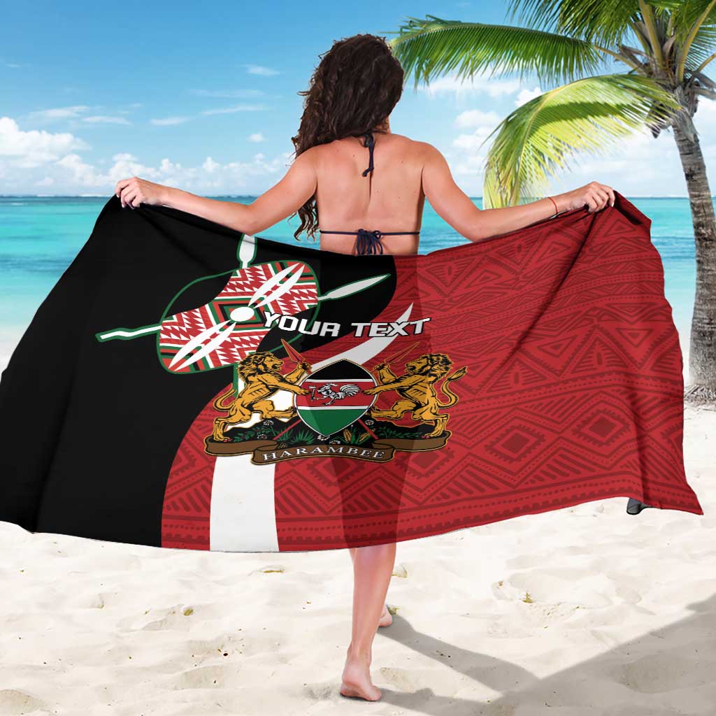Custom Kenya Football Sarong Maasai Shield Coat Of Arms Style