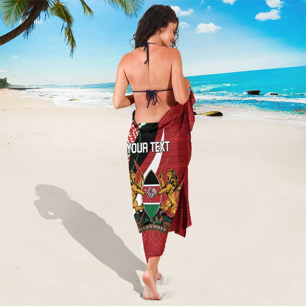 Custom Kenya Football Sarong Maasai Shield Coat Of Arms Style