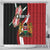 Custom Kenya Football Shower Curtain Maasai Shield Coat Of Arms Style