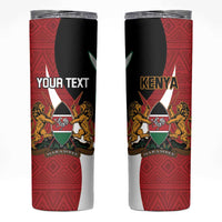 Custom Kenya Football Skinny Tumbler Maasai Shield Coat Of Arms Style
