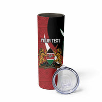 Custom Kenya Football Skinny Tumbler Maasai Shield Coat Of Arms Style