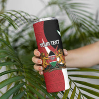 Custom Kenya Football Skinny Tumbler Maasai Shield Coat Of Arms Style