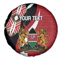 Custom Kenya Football Spare Tire Cover Maasai Shield Coat Of Arms Style