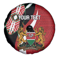 Custom Kenya Football Spare Tire Cover Maasai Shield Coat Of Arms Style
