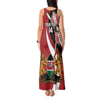 Custom Kenya Football Tank Maxi Dress Maasai Shield Coat Of Arms Style