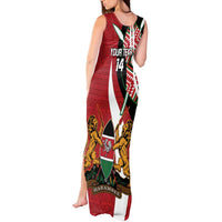 Custom Kenya Football Tank Maxi Dress Maasai Shield Coat Of Arms Style