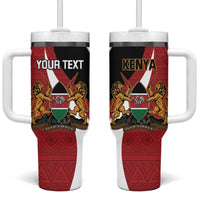 Custom Kenya Football Tumbler With Handle Maasai Shield Coat Of Arms Style
