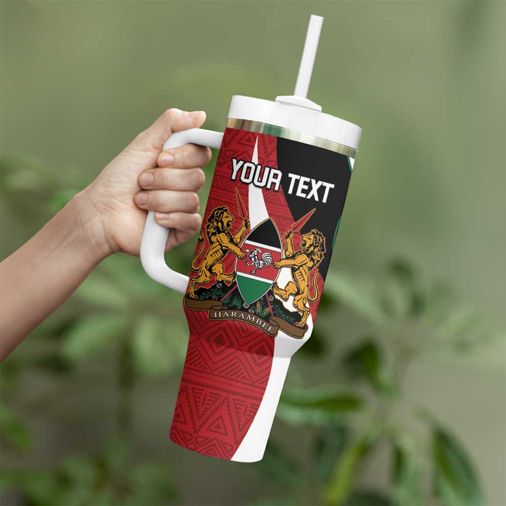 Custom Kenya Football Tumbler With Handle Maasai Shield Coat Of Arms Style