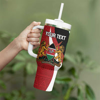 Custom Kenya Football Tumbler With Handle Maasai Shield Coat Of Arms Style