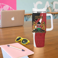 Custom Kenya Football Tumbler With Handle Maasai Shield Coat Of Arms Style