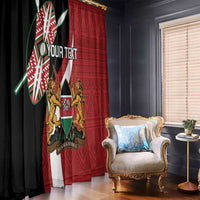 Custom Kenya Football Window Curtain Maasai Shield Coat Of Arms Style
