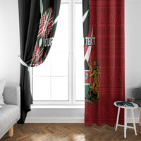 Custom Kenya Football Window Curtain Maasai Shield Coat Of Arms Style