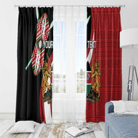 Custom Kenya Football Window Curtain Maasai Shield Coat Of Arms Style