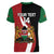 Custom Kenya Football Women V-Neck T-Shirt Maasai Shield Coat Of Arms Style