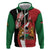Custom Kenya Football Zip Hoodie Maasai Shield Coat Of Arms Style