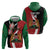 Custom Kenya Football Zip Hoodie Maasai Shield Coat Of Arms Style
