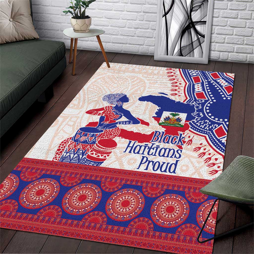 Afro-Haitians Proud Area Rug Haiti Coat Of Arms Dashiki