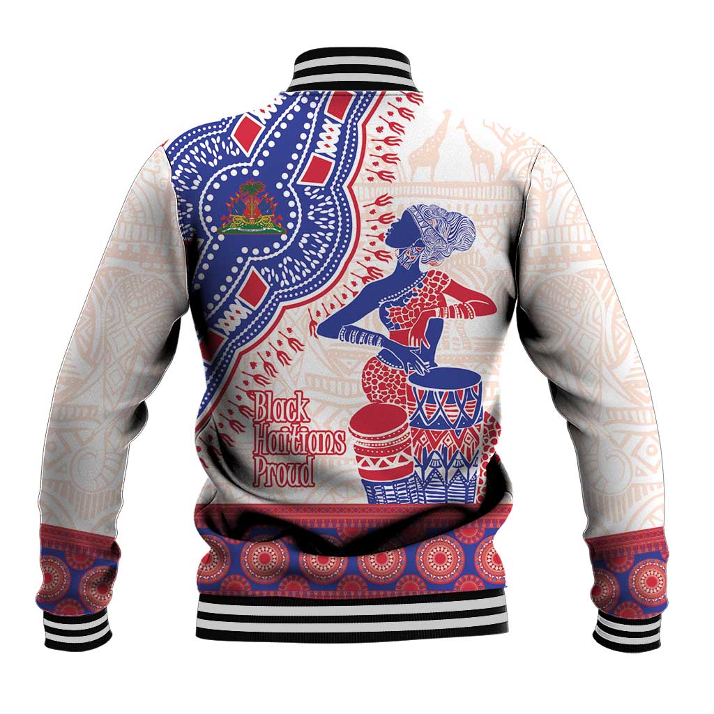 Afro-Haitians Proud Baseball Jacket Haiti Coat Of Arms Dashiki