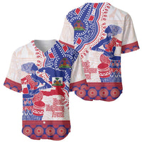 Afro-Haitians Proud Baseball Jersey Haiti Coat Of Arms Dashiki