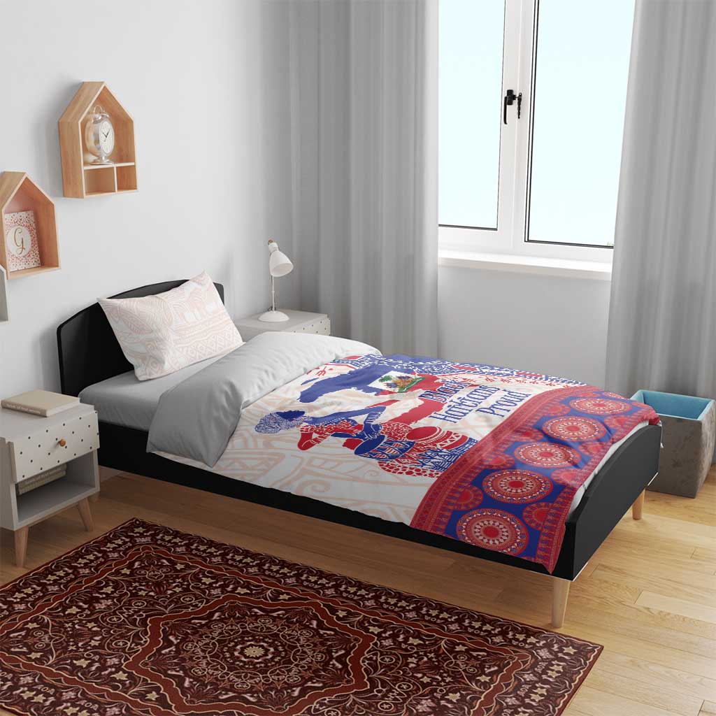 Afro-Haitians Proud Bedding Set Haiti Coat Of Arms Dashiki