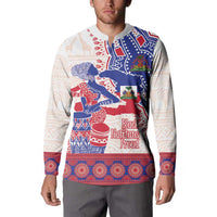 Afro-Haitians Proud Button Sweatshirt Haiti Coat Of Arms Dashiki