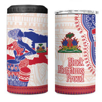 Afro-Haitians Proud 4 in 1 Can Cooler Tumbler Haiti Coat Of Arms Dashiki