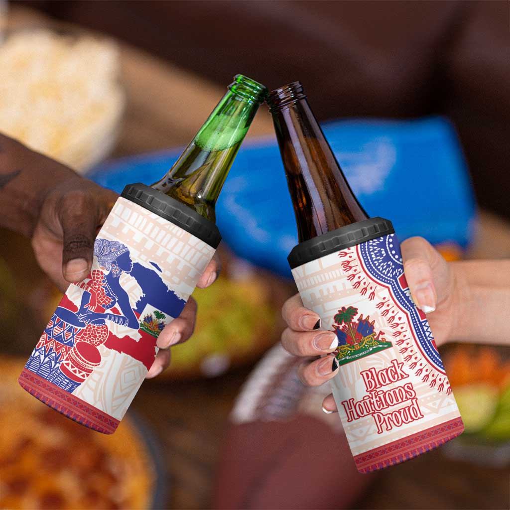 Afro-Haitians Proud 4 in 1 Can Cooler Tumbler Haiti Coat Of Arms Dashiki