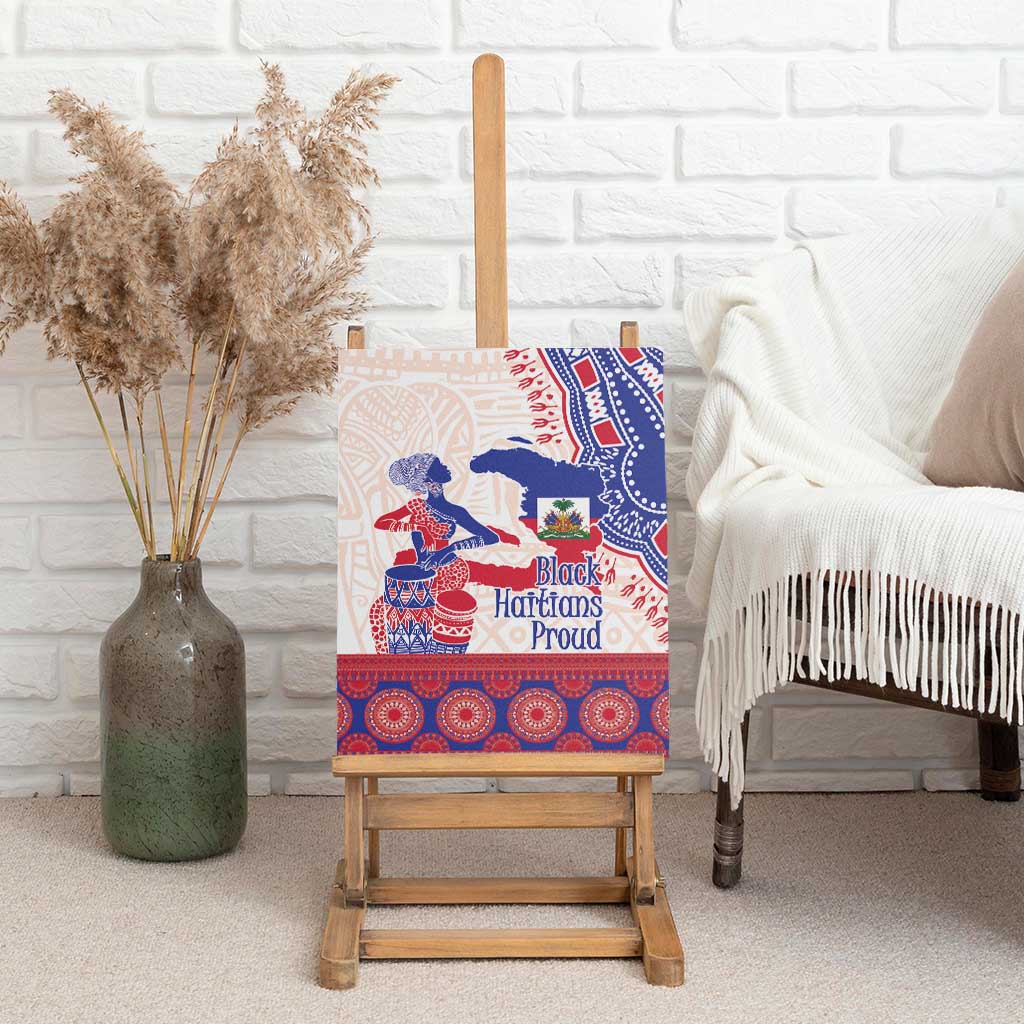 Afro-Haitians Proud Canvas Wall Art Haiti Coat Of Arms Dashiki