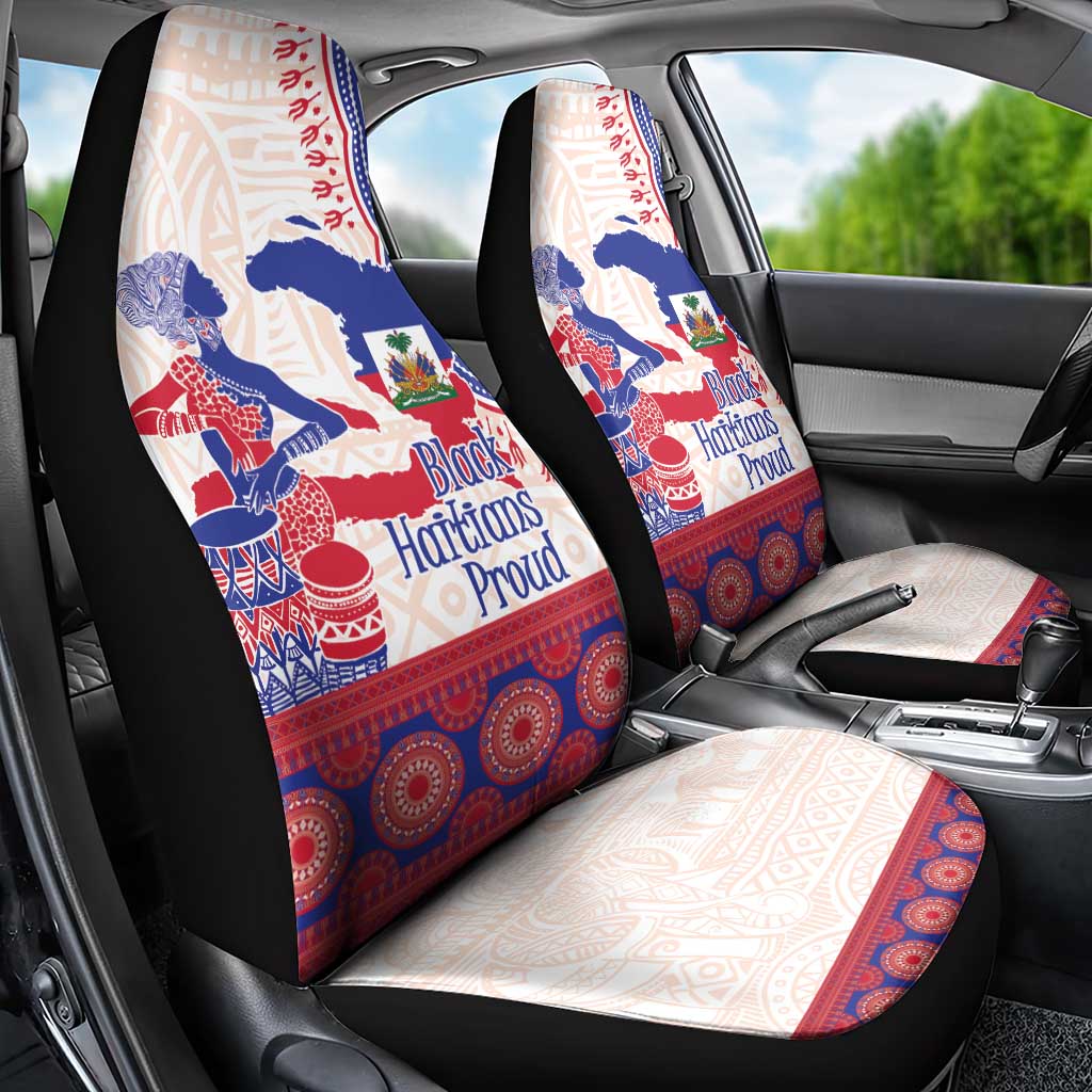 Afro-Haitians Proud Car Seat Cover Haiti Coat Of Arms Dashiki
