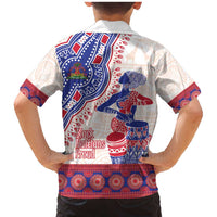 Afro-Haitians Proud Family Matching Mermaid Dress and Hawaiian Shirt Haiti Coat Of Arms Dashiki