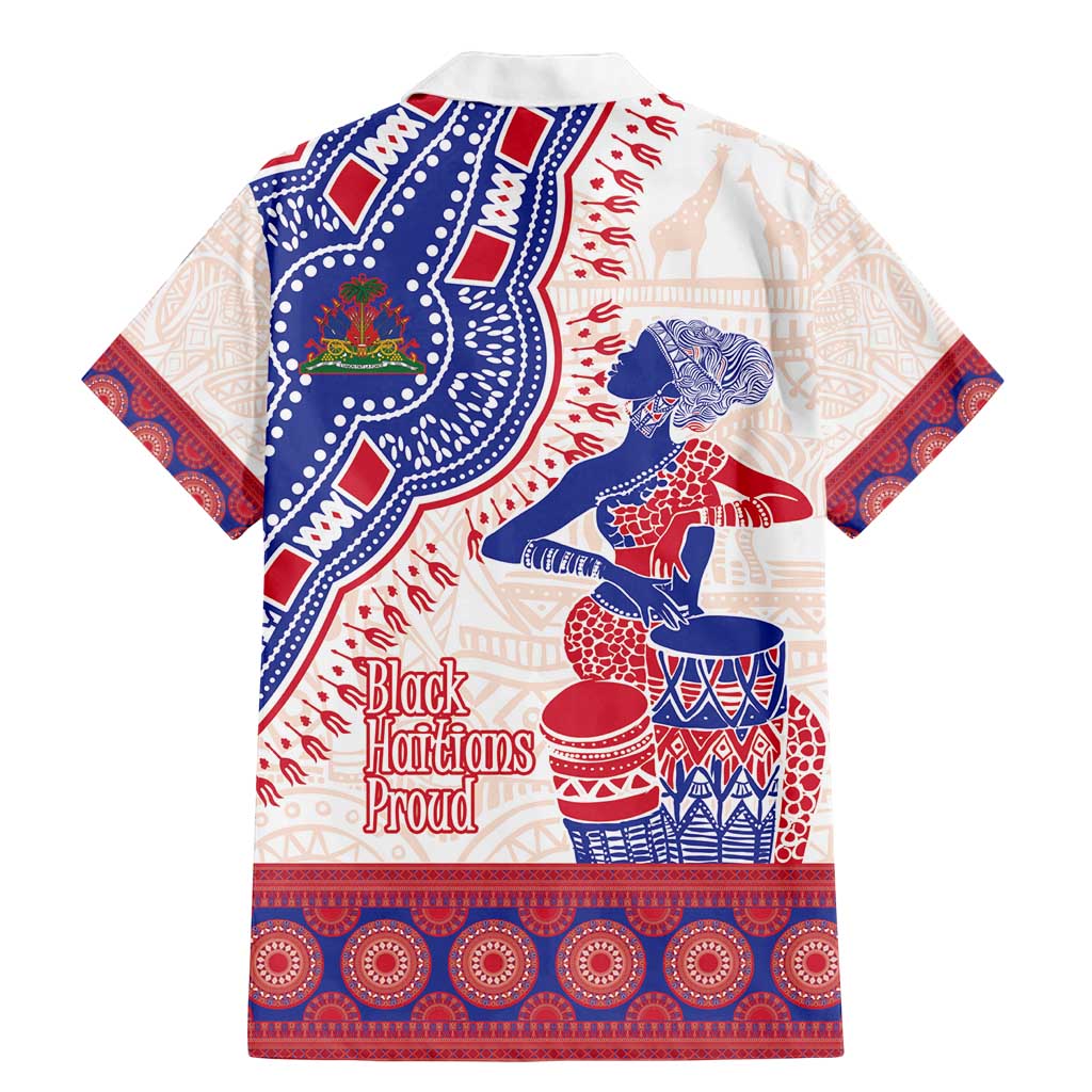 Afro-Haitians Proud Family Matching Mermaid Dress and Hawaiian Shirt Haiti Coat Of Arms Dashiki