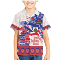 Afro-Haitians Proud Family Matching Mermaid Dress and Hawaiian Shirt Haiti Coat Of Arms Dashiki