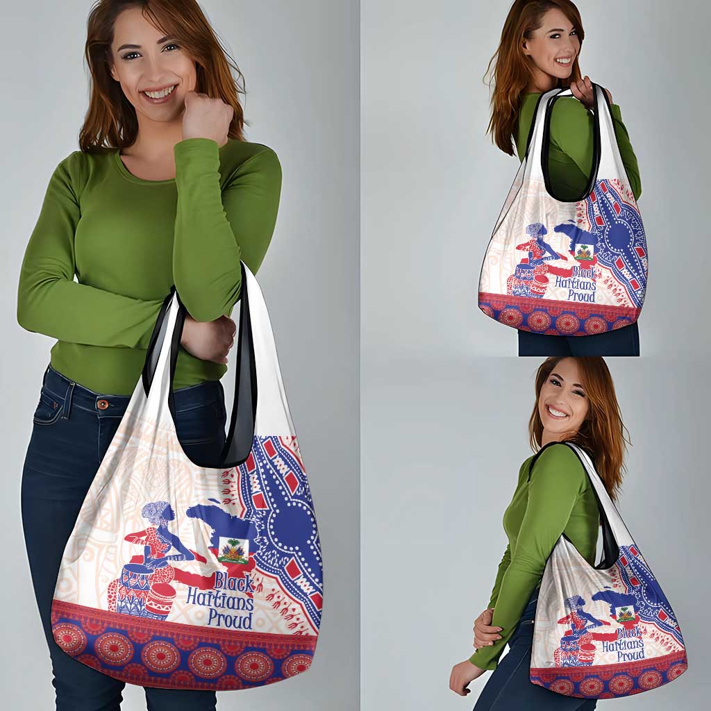 Afro-Haitians Proud Grocery Bag Haiti Coat Of Arms Dashiki