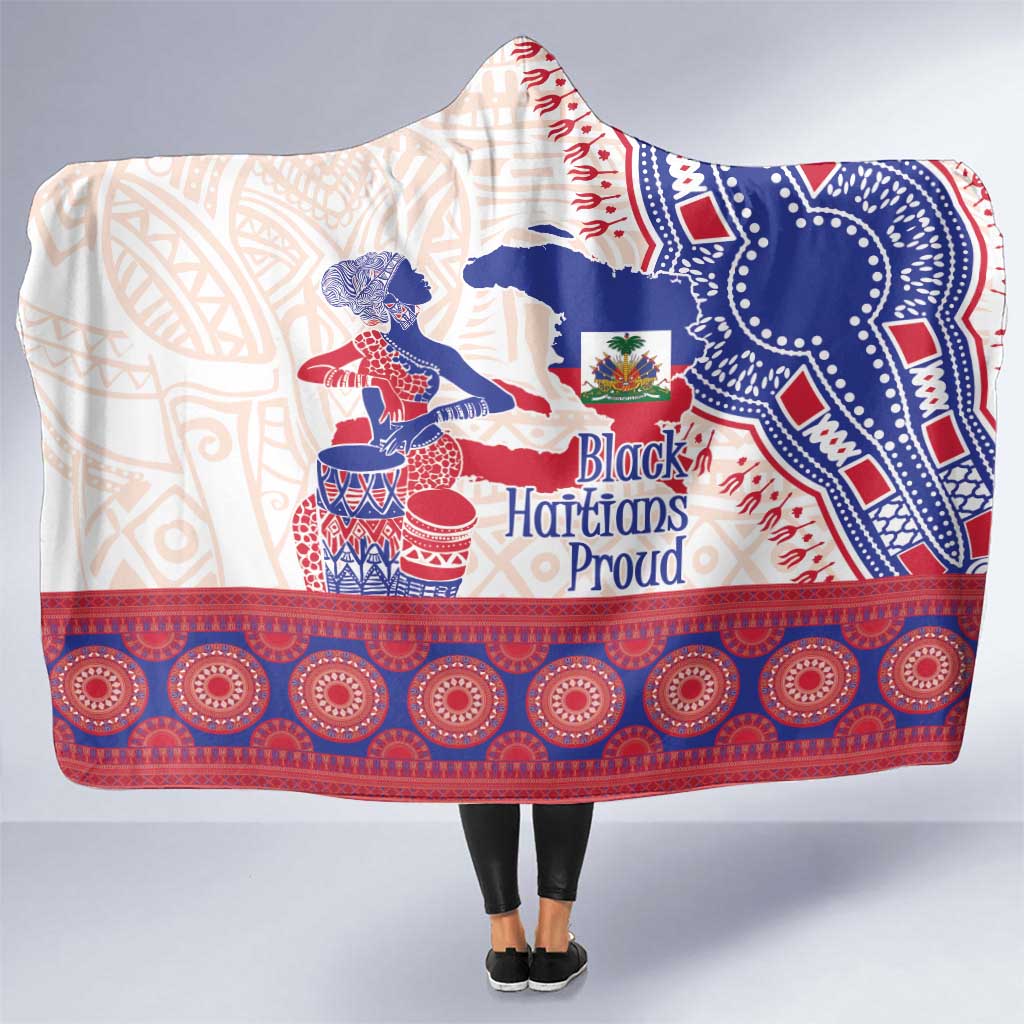 Afro-Haitians Proud Hooded Blanket Haiti Coat Of Arms Dashiki