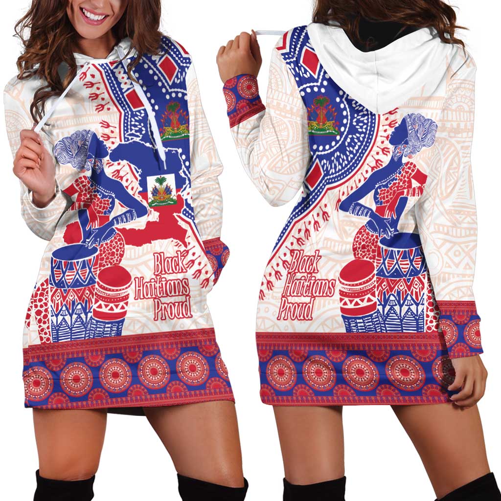 Afro-Haitians Proud Hoodie Dress Haiti Coat Of Arms Dashiki
