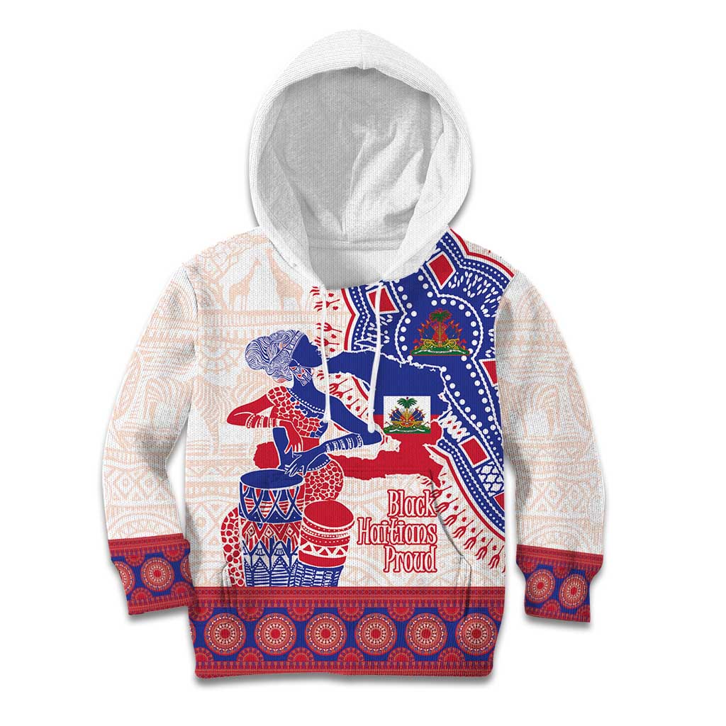 Afro-Haitians Proud Kid Hoodie Haiti Coat Of Arms Dashiki