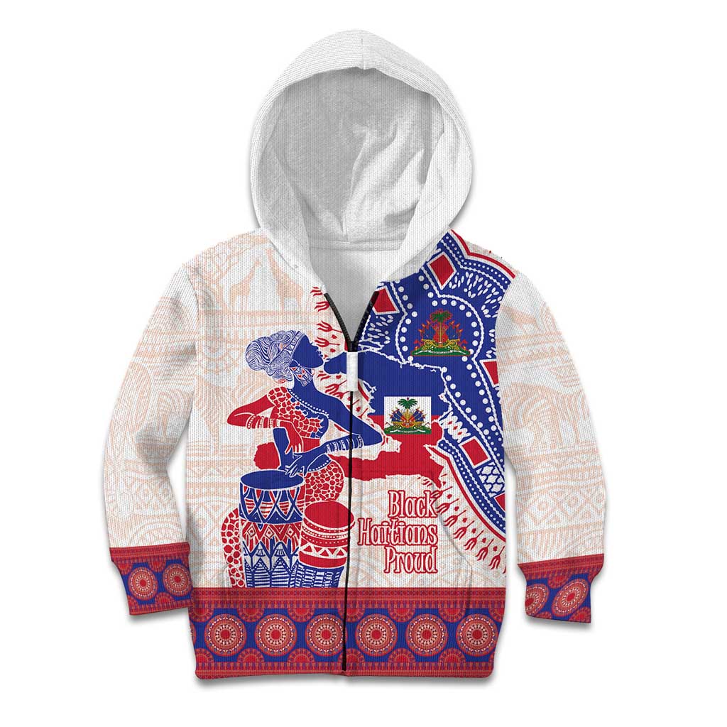 Afro-Haitians Proud Kid Hoodie Haiti Coat Of Arms Dashiki