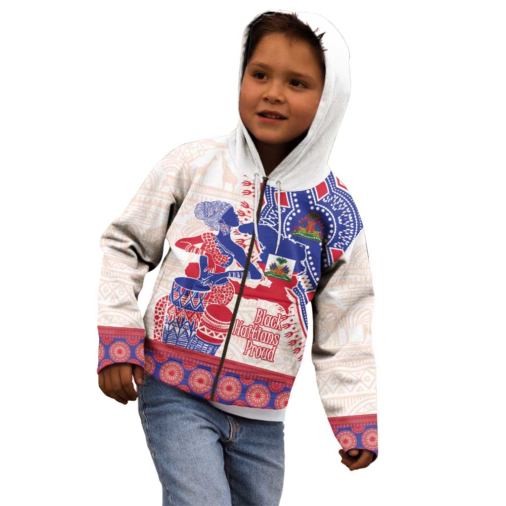 Afro-Haitians Proud Kid Hoodie Haiti Coat Of Arms Dashiki