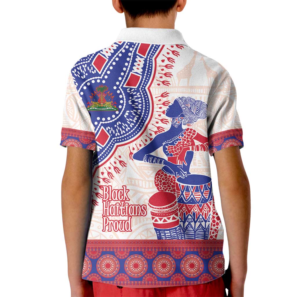 Afro-Haitians Proud Kid Polo Shirt Haiti Coat Of Arms Dashiki