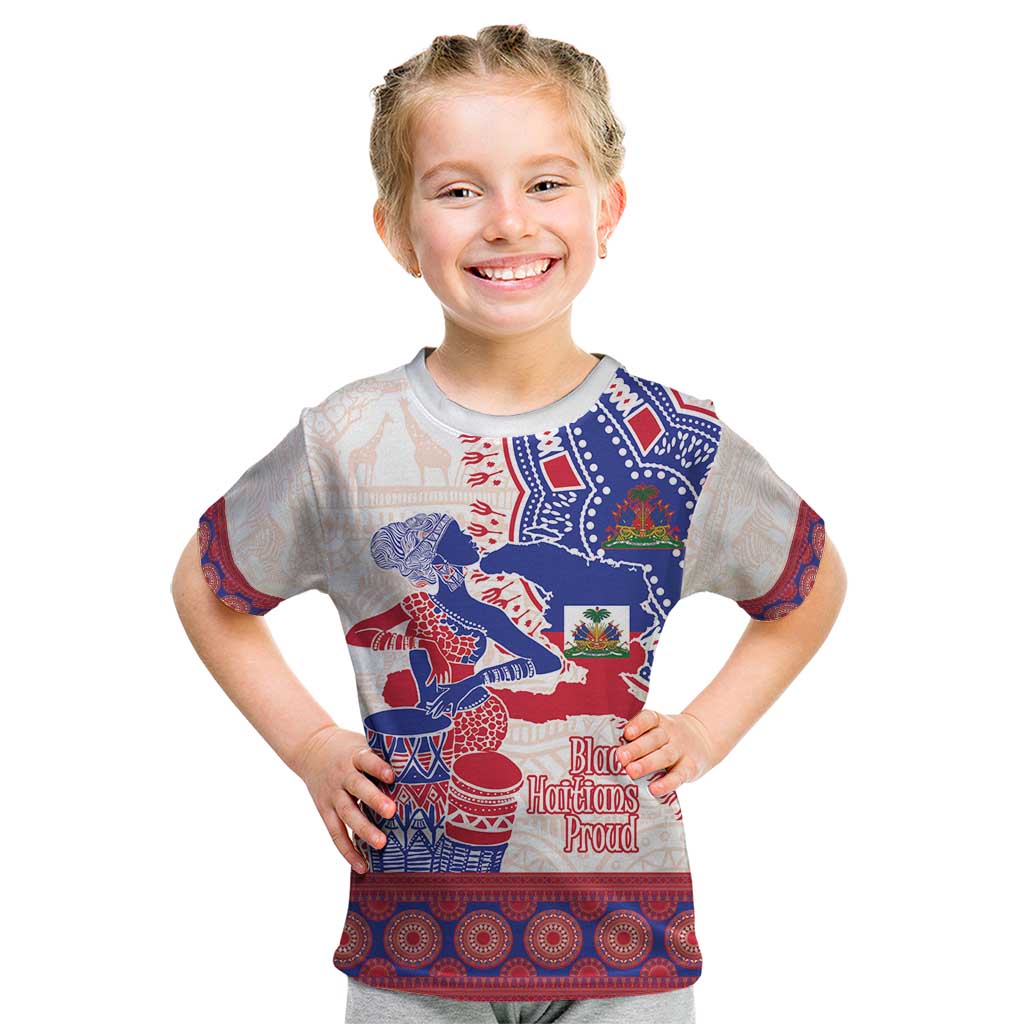 Afro-Haitians Proud Kid T Shirt Haiti Coat Of Arms Dashiki