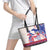 Afro-Haitians Proud Leather Tote Bag Haiti Coat Of Arms Dashiki