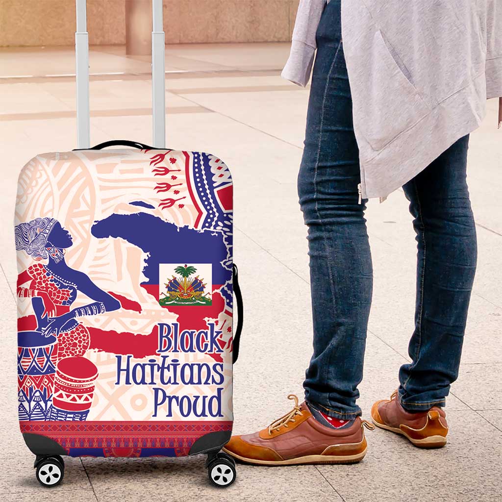 Afro-Haitians Proud Luggage Cover Haiti Coat Of Arms Dashiki