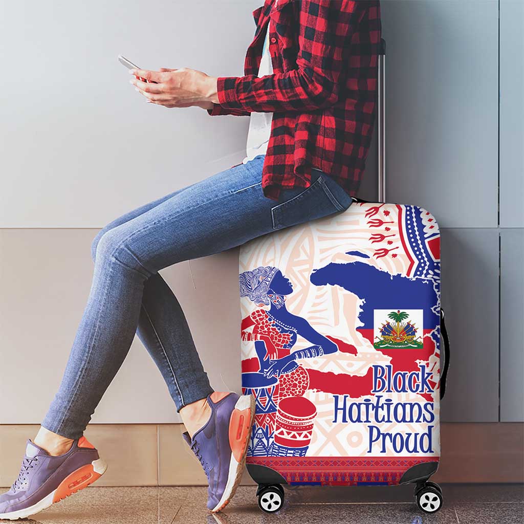 Afro-Haitians Proud Luggage Cover Haiti Coat Of Arms Dashiki