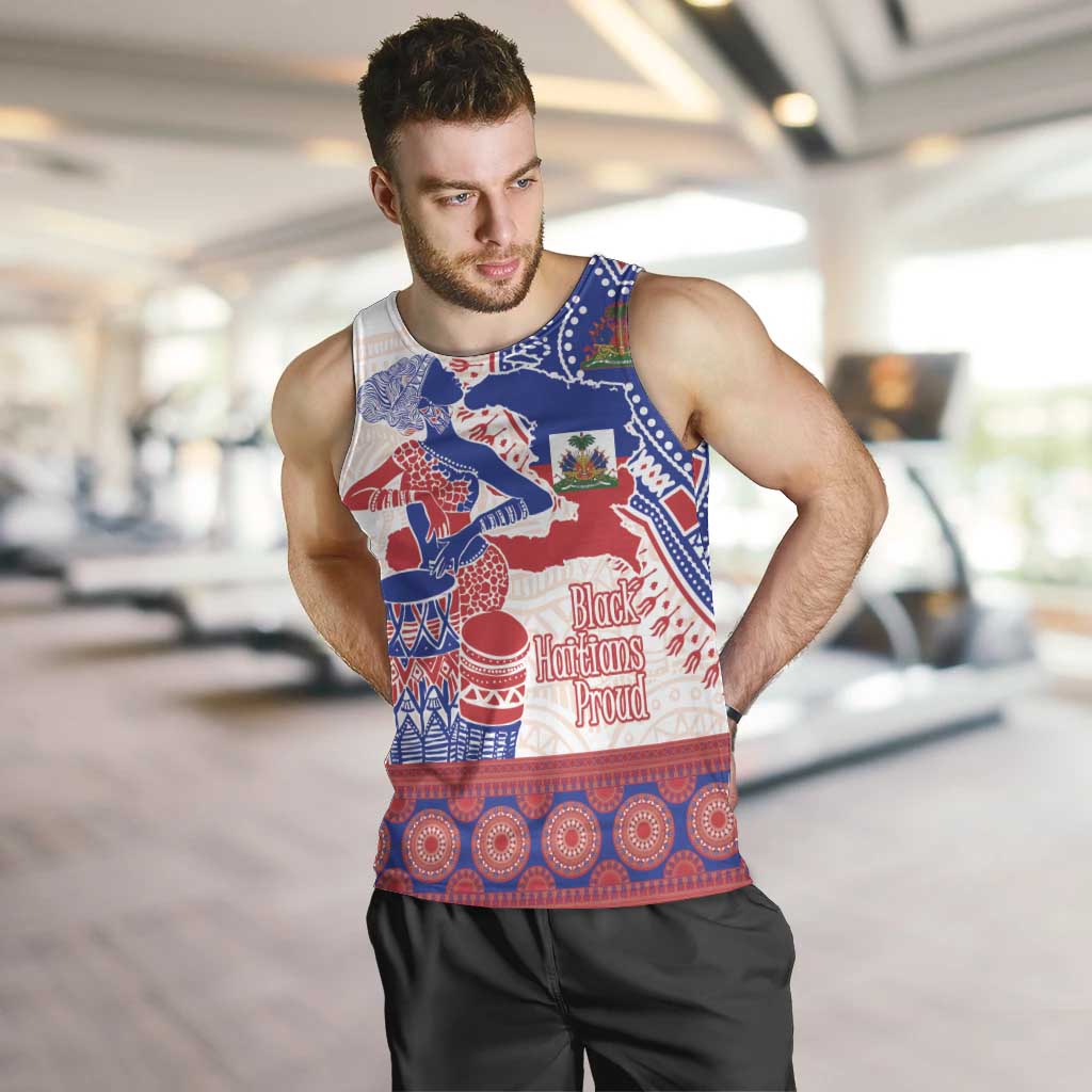 Afro-Haitians Proud Men Tank Top Haiti Coat Of Arms Dashiki