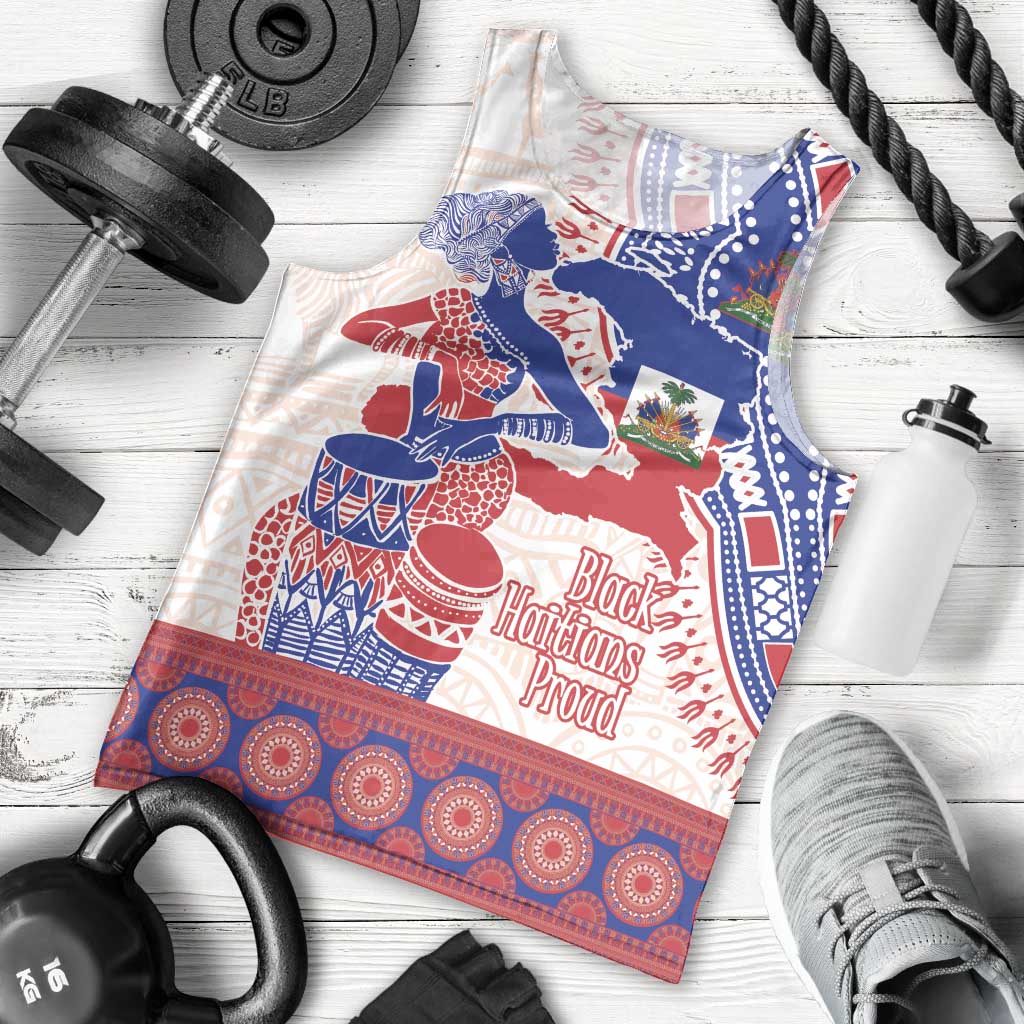 Afro-Haitians Proud Men Tank Top Haiti Coat Of Arms Dashiki
